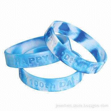 Silicone Bracelets with Happy Day Words